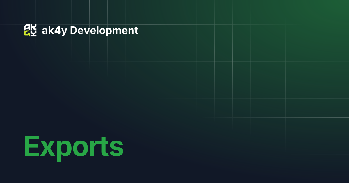 Exports | ak4y Development