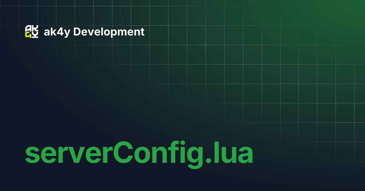 serverConfig.lua | ak4y Development