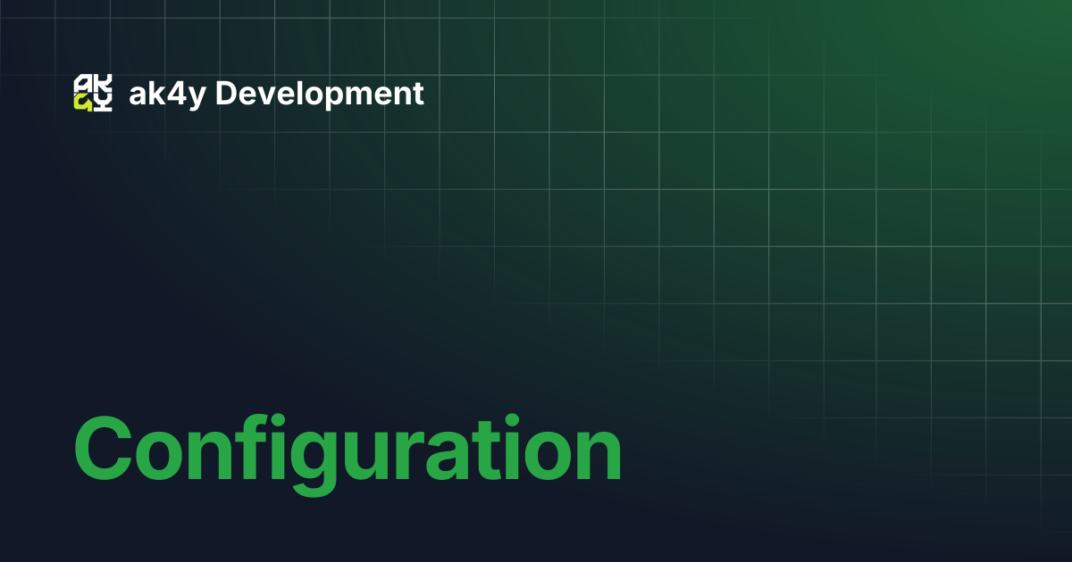 Configuration | ak4y Development